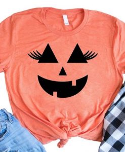 Pumpkin Face Halloween Tshirt EL