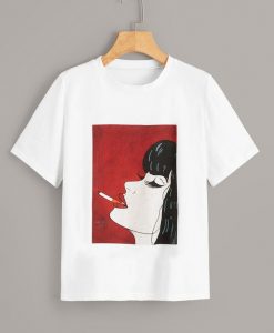 Red Figure Print Tee T-Shirt VL01