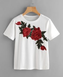 Rose Embroidered T-Shirt VL01