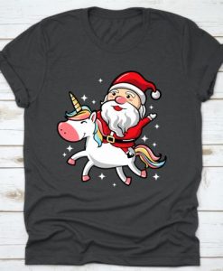 Santa Riding Unicorn T-Shirt EM01