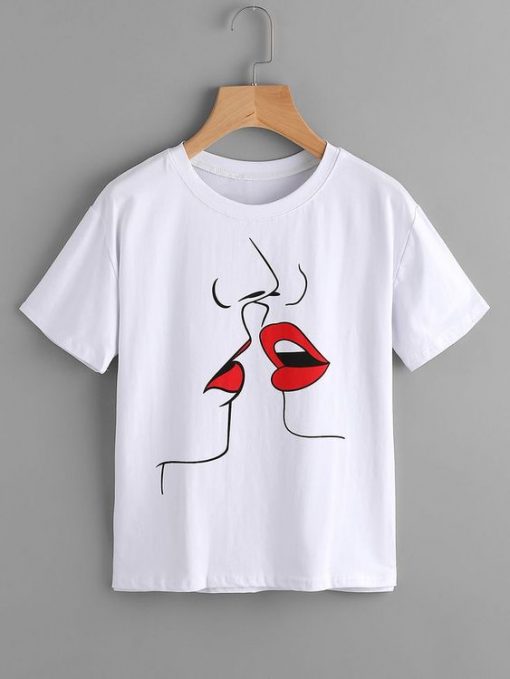 SheIn offers Kiss Lip T-SHIRT ER01