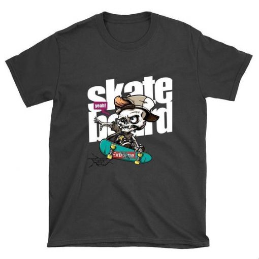 Skeleton with Cap Skateboard T-Shirt FD01