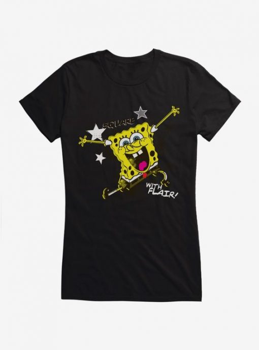 SpongeBob With Flair Girls T-Shirt DV01