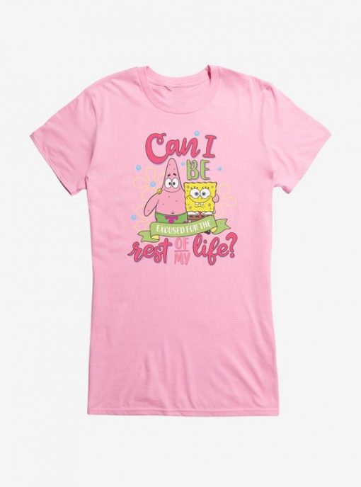 Spongebob Can I Be Excused Girls T-Shirt DV01