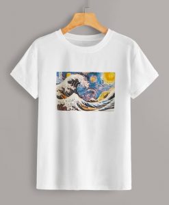 Tsunami Print Round T-Shirt VL01