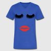 at this ladys sexy red lips and long eyelashes T-shirt ER01