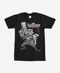 uardians of the Galaxy Rocket Target BLACK T-Shirt ER31