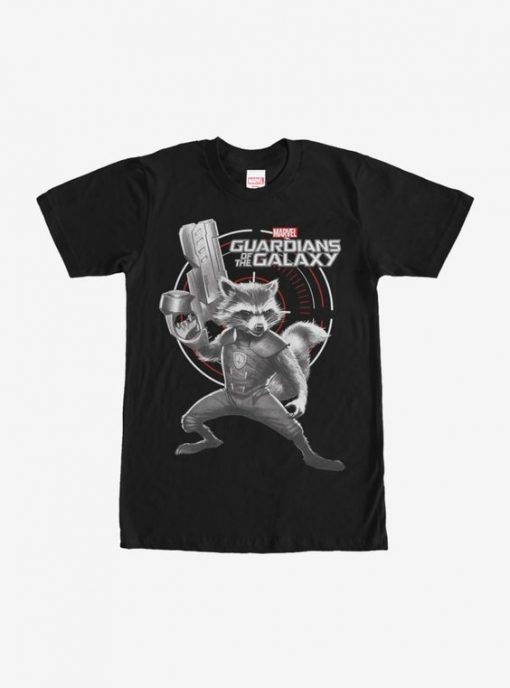 uardians of the Galaxy Rocket Target BLACK T-Shirt ER31