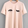 Pink Wink Eyes Print T-Shirt VL5N