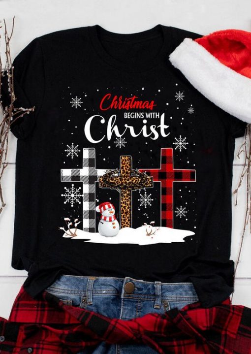 Plaid Leopard Christmas Tshirt FD30N