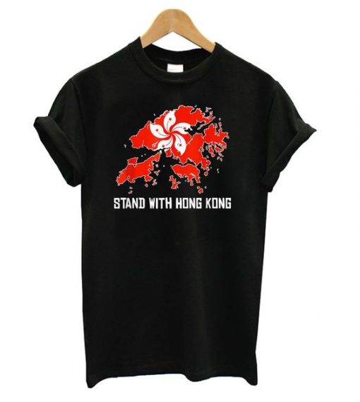 Stand With Hong Kong Black T Shirt SR7N