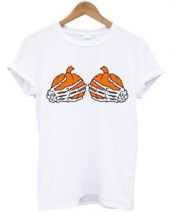 pumpkin boobs skeleton T-shirt N22ER