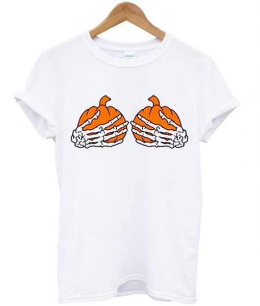 pumpkin boobs skeleton T-shirt N22ER