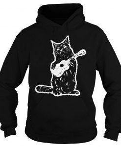 Black Cat Guitarist Hoodie FD7D
