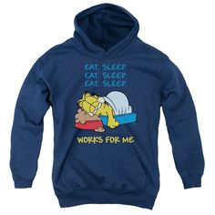 Garfield Works For Me Hoodie EL2D