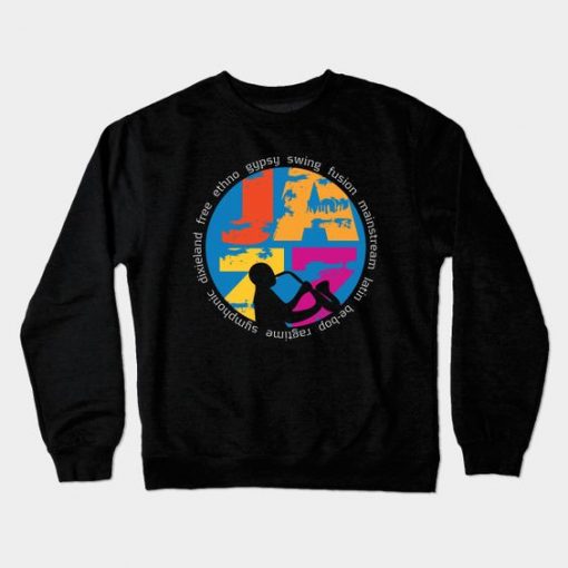 Jazz Sax Player Sweatshirt SR3D