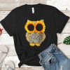 Owl made of sunflower Tshirt Fd4D