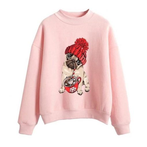 Pugly Christmas Sweatshirt Fd4D