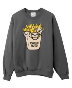 Pugtato Fries Pug Sweatshirt Fd4D