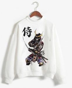 Samurai Illustration Folk Sweatshirt Fd4D