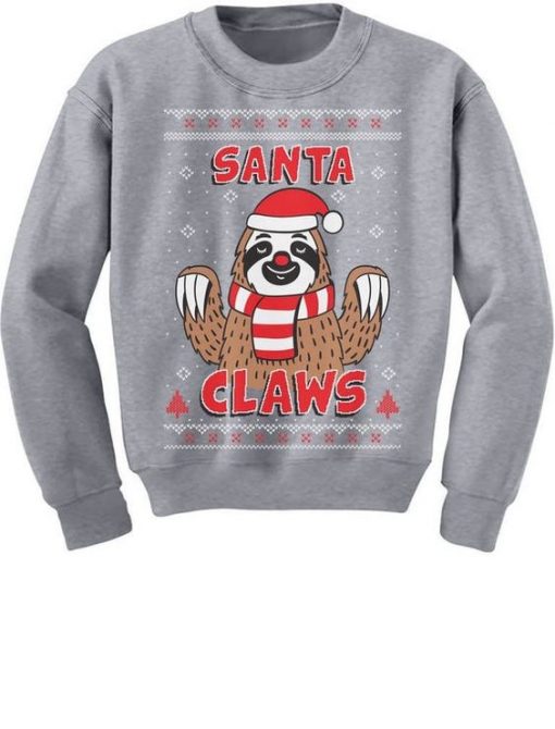 Santa Claws Sloth Sweatshirt FD4D