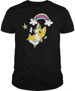 Unicorn Corgi Rainbow Tshirt AY26D