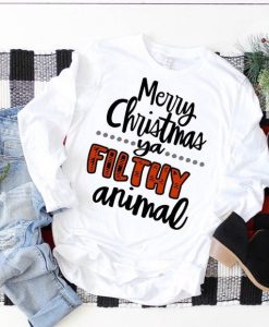 flithy animal christmas sweatshirt Fd4D