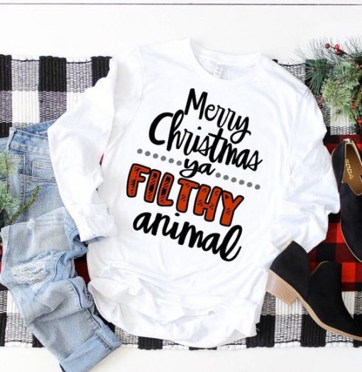 flithy animal christmas sweatshirt Fd4D
