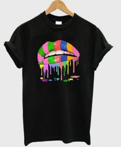 lips rainbow t-shirt Fd4D