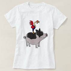 Rooster On A Pot Bellied Tshirt TY21M0