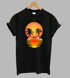Sunset Smile And Palm Tshirt TK12M0