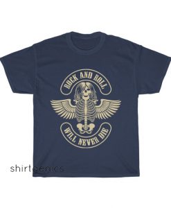 Illustration with a skeleton character with wings in vintage style T-Shirt EL22D0