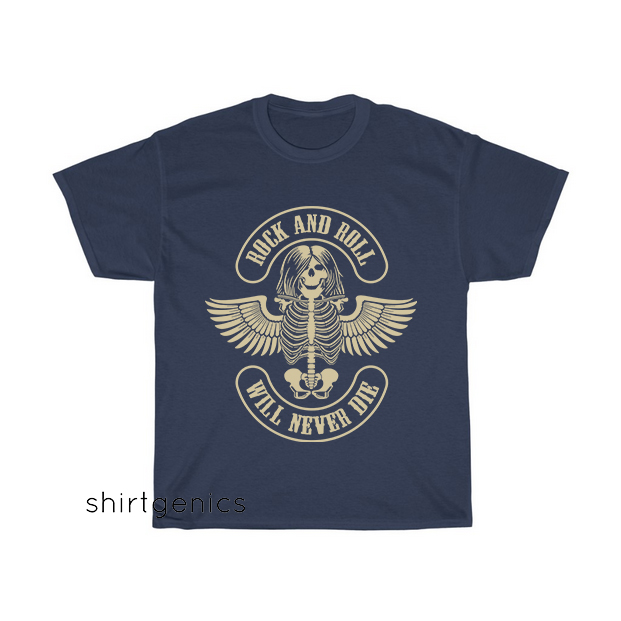 Illustration with a skeleton character with wings in vintage style T-Shirt EL22D0