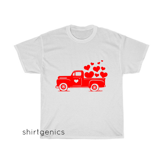 car and love illustration in red T-Shirt EL22D0