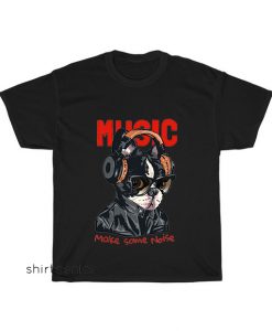 music slogan with dog illustration T-Shirt EL11D0