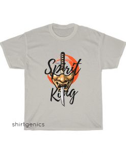 spirit king slogan with japanese half mask samurai T-Shirt EL11D0