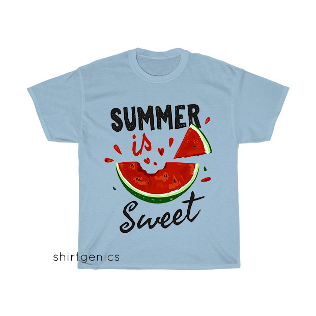 summer slogan with bitten watermelon illustration T-Shirt EL11D0