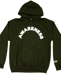 Awareness in Forest Green Hoodie AL8F1