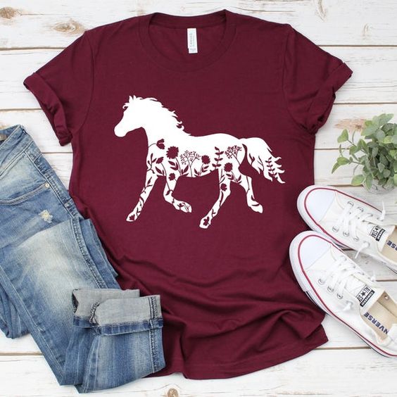 Floral Horse T-Shirt SR16F1