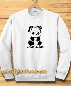 panda love music ringer Sweatshirt