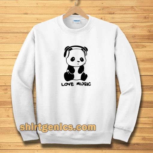 panda love music ringer Sweatshirt