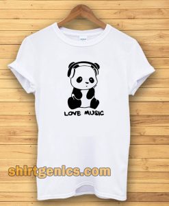 panda love music ringer Tshirt