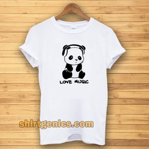 panda love music ringer Tshirt