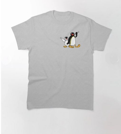 Angry Pingu waving penguin Cute T-shirt SD