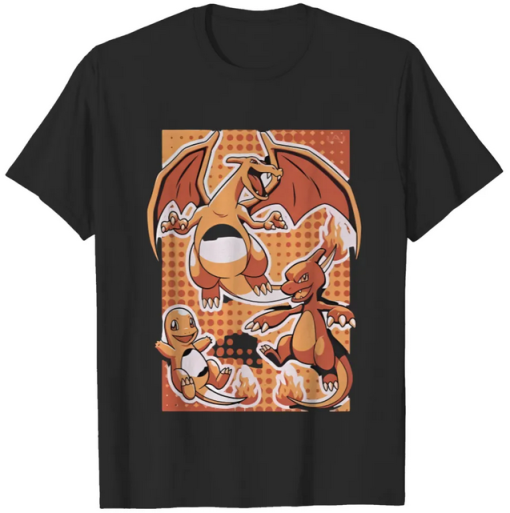 Charmander Charmeleon Charizard Vintage T-shirt SD