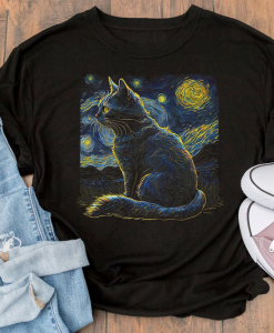 Cat van Gogh T-shirt SD