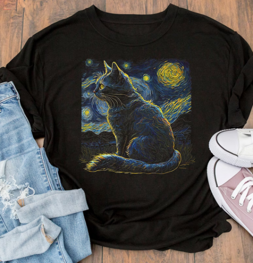 Cat van Gogh T-shirt SD