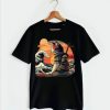 Retro Samurai Cat With Wave T-shirt SD