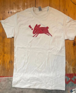 Red Rabbit on Grey T-Shirt SD