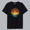 Retro Sunset Rays Wavy T Shirt SD